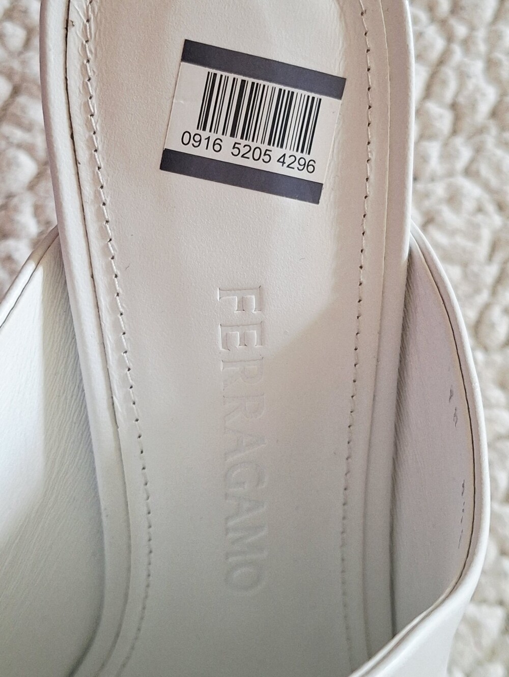 FERRAGAMO Era Leather Slide Sandals Mules White Women's US 8.5 Org $1,090 - Picture 12 of 16